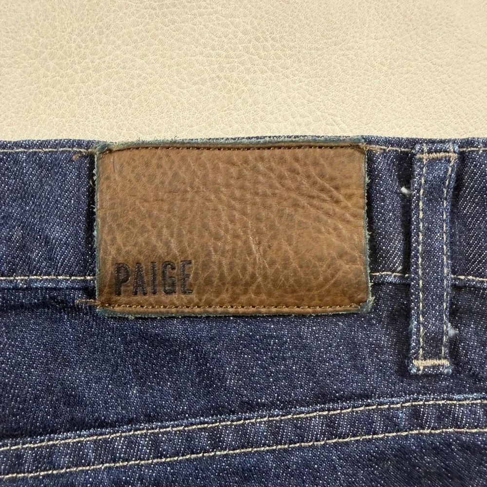 Paige‎ Normandie Mens Size 36x34 Dark Indigo Straight Leg Stretch Jeans USA Made